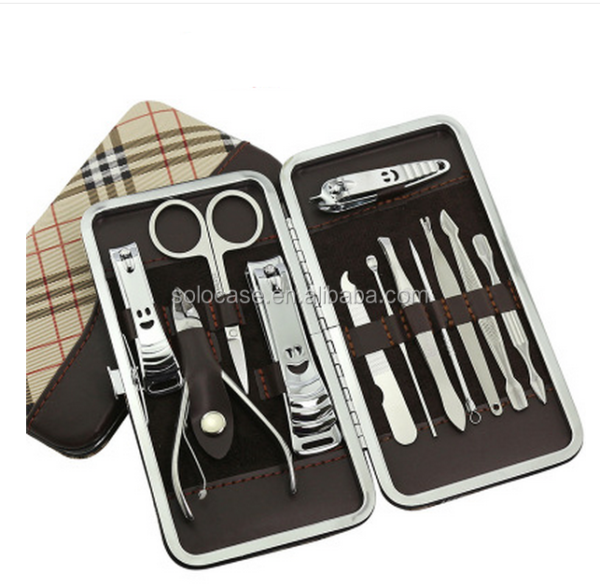 Set of 12pcs Nail Tools for Manicure & Pedicure Travel & Grooming Kit with Case