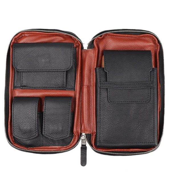 Genuine Full-Grain Cow Hide Leather Cigar Case Special Purpose Bags & Cases for 5 Cigars - Изображение 2