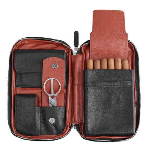 Genuine Full-Grain Cow Hide Leather Cigar Case Special Purpose Bags & Cases for 5 Cigars - Изображение 6