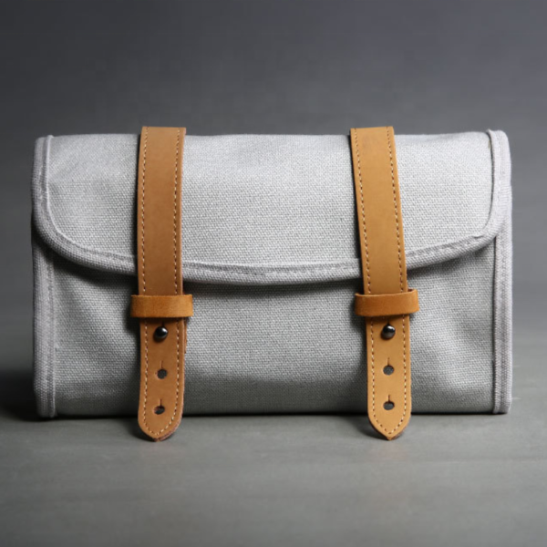 Portable Canvas Cable Roll-Up Pouch for Electronic Accessories Carrying Case for Digital Gear & Camera Storage - 画像 2