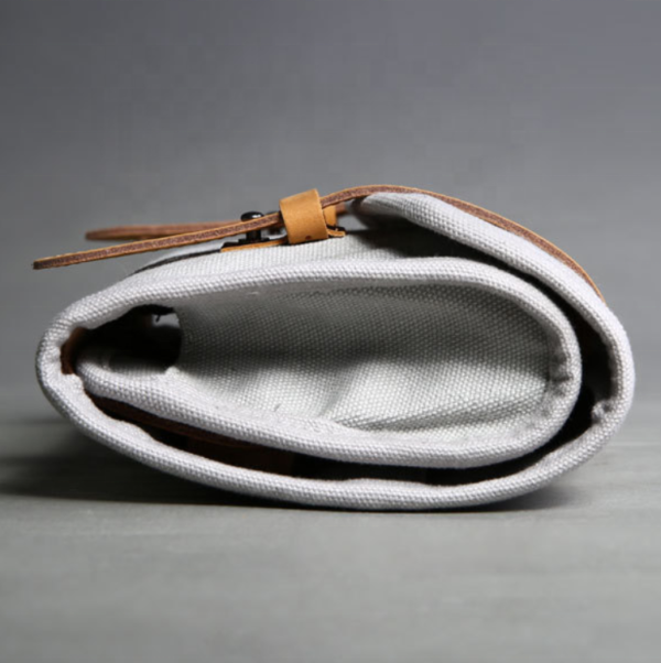 Portable Canvas Cable Roll-Up Pouch for Electronic Accessories Carrying Case for Digital Gear & Camera Storage - 画像 3
