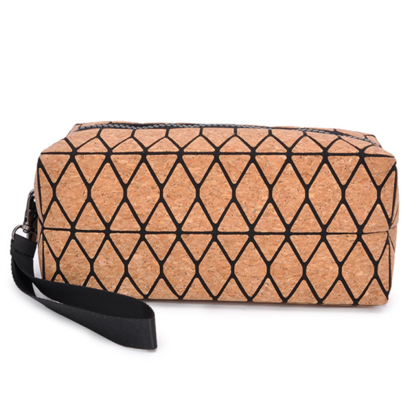 Vegan Cork Fabric Geometric Hand Clutch Evening Bag Water Resistant - 画像 4