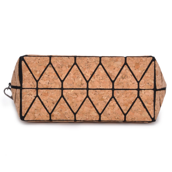 Vegan Cork Fabric Geometric Hand Clutch Evening Bag Water Resistant - 画像 5
