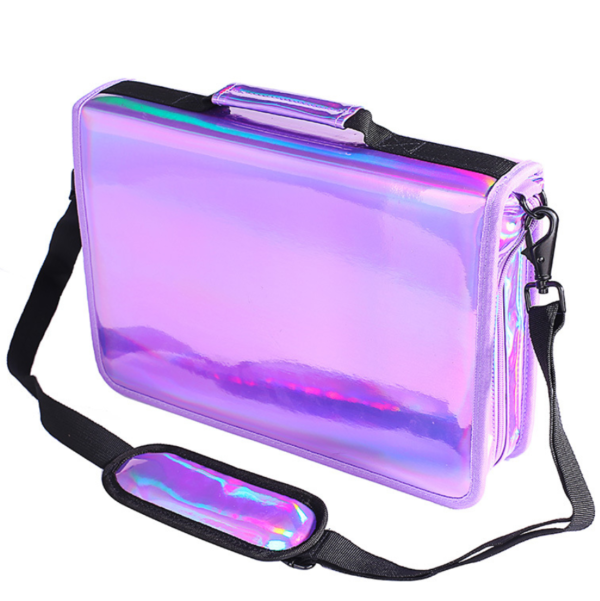 School Pencil Case with Holographic PU Leather 160 Holes Shoulder Strap-Special Purpose Bags & ケース