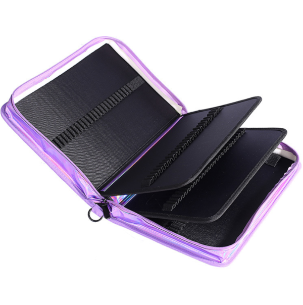 School Pencil Case with Holographic PU Leather 160 Holes Shoulder Strap-Special Purpose Bags & ケース - 画像 3