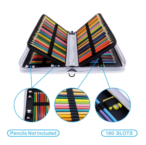 School Pencil Case with Holographic PU Leather 160 Holes Shoulder Strap-Special Purpose Bags & ケース - 画像 6