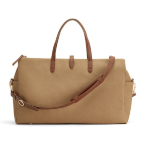 High Quality Duffel Bag with Luggage Handle Sleeve Slides Canvas and Leather Weekend Travel Bag