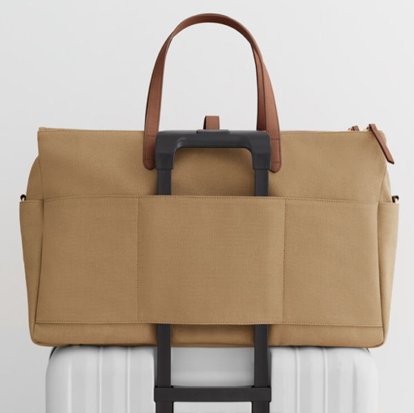 High Quality Duffel Bag with Luggage Handle Sleeve Slides Canvas and Leather Weekend Travel Bag - 画像 3