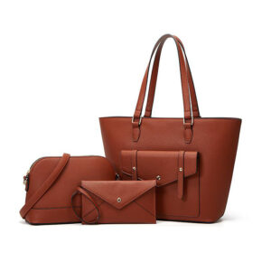 New Women's Diagonal Satchel Tote Bag with Simple Atmosphere Handlebar Three Piece Design