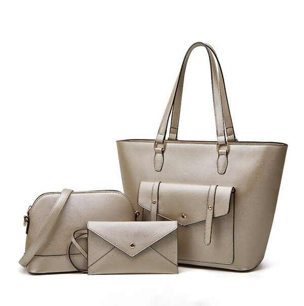 New Women's Diagonal Satchel Tote Bag with Simple Atmosphere Handlebar Three Piece Design - 영상 3