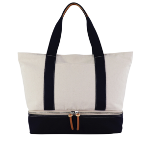 Women's Washed Canvas Weekender Tote Bag with Bottom Storage Area for Shoes