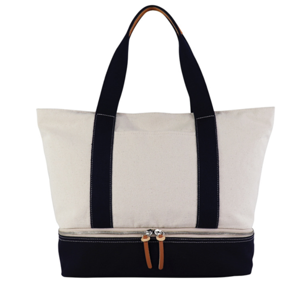 Women's Washed Canvas Weekender Tote Bag with Bottom Storage Area for Shoes