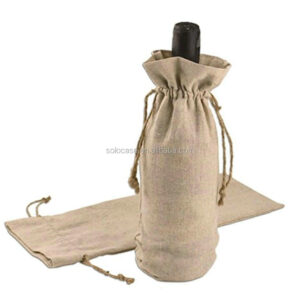 Cotton-Jute Cooler Wine Bags with Natural Jute Drawstrings Eco-Friendly and Stylish