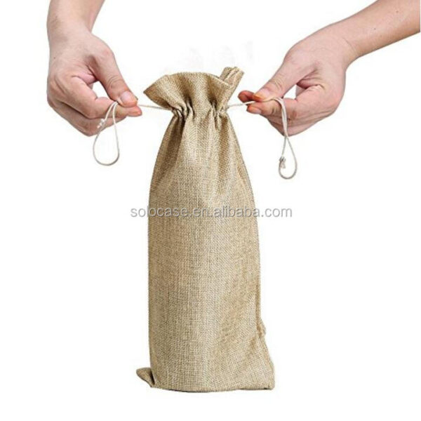 Cotton-Jute Cooler Wine Bags with Natural Jute Drawstrings Eco-Friendly and Stylish - Bild 2