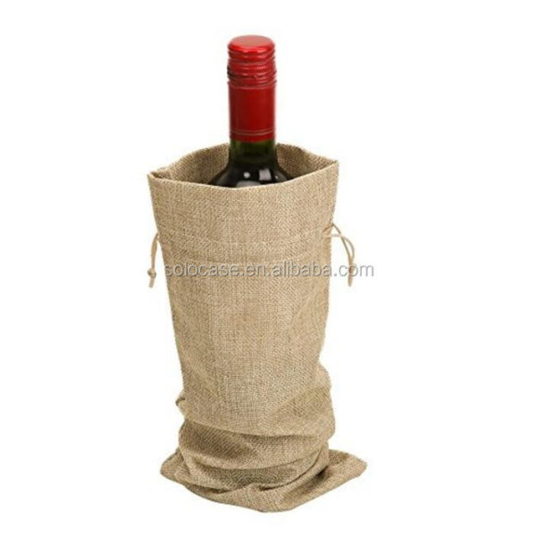 Cotton-Jute Cooler Wine Bags with Natural Jute Drawstrings Eco-Friendly and Stylish - Bild 3