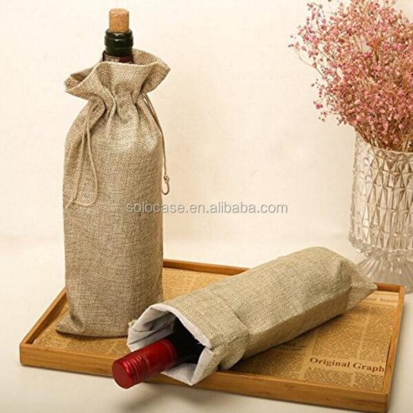 Cotton-Jute Cooler Wine Bags with Natural Jute Drawstrings Eco-Friendly and Stylish - Bild 5