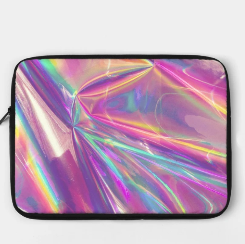 Holographic Foil Texture Laptop Sleeve Stylish Bags & Covers for Your Device - صورة 2