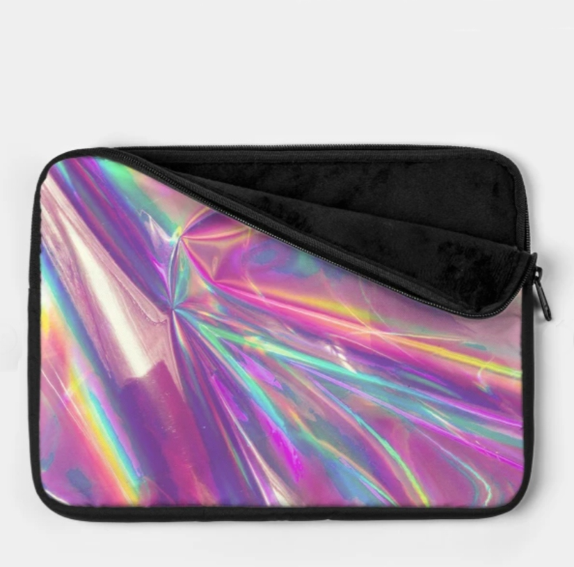 Holographic Foil Texture Laptop Sleeve Stylish Bags & Covers for Your Device - صورة 3