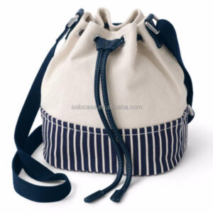 Durable Cotton Canvas Drawstring Bucket Handbag Practical and Stylish