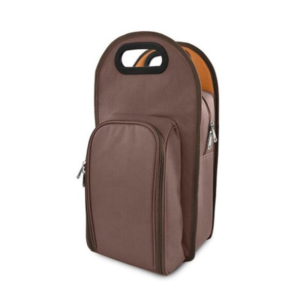 Travel Padded Wine Cooler Bag with Die Cut Handle 2 Bottles Capacity - 画像 3