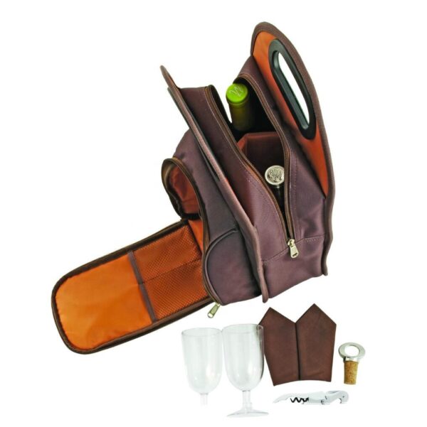 Travel Padded Wine Cooler Bag with Die Cut Handle 2 Bottles Capacity - 画像 4