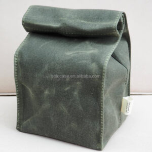 Hot Selling Vintage Waxed Canvas Insulated Cooler Bag for Lunch