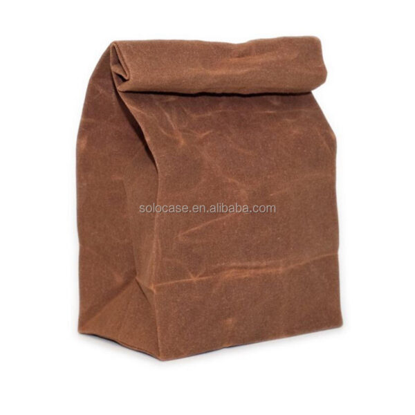 Hot Selling Vintage Waxed Canvas Insulated Cooler Bag for Lunch - Image 3