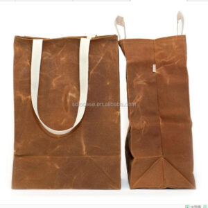Women's Heavy-Duty Waxed Canvas Reusable Grocery Shopping Tote Bag