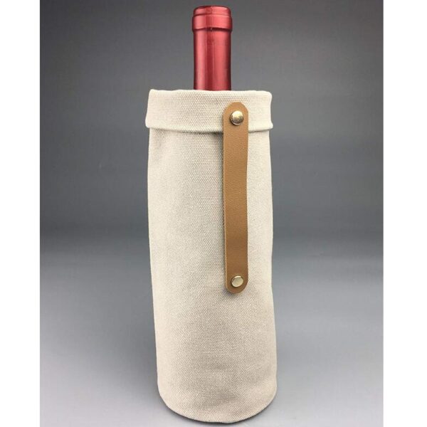 Waterproof Waxed Canvas Single Bottle Wine Cooler Tote Bag - Image 5