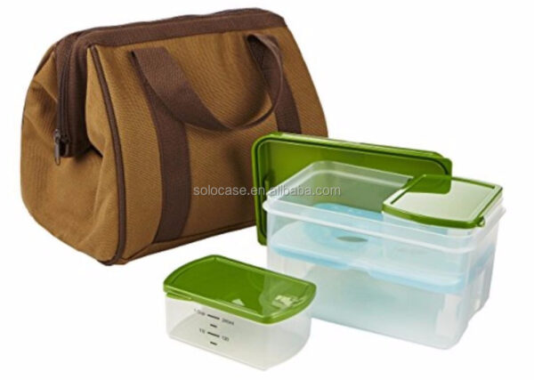 Reusable Waxed Canvas Thermal Insulated Cooler Bag with Handle for Lunches - Image 5