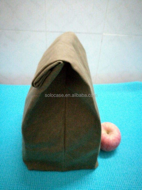 Personalized Waxed Canvas and Leather Cooler Bag for Lunch Sack - Bild 4