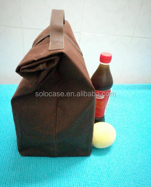 Personalized Waxed Canvas and Leather Cooler Bag for Lunch Sack - Bild 5