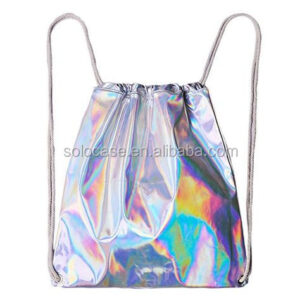 Stylish Hologram Lady Bag Fashionable Laser PU Drawstring Backpack-Cosmetic Cases