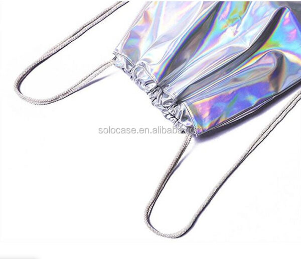 Stylish Hologram Lady Bag Fashionable Laser PU Drawstring Backpack-Cosmetic Cases - صورة 2