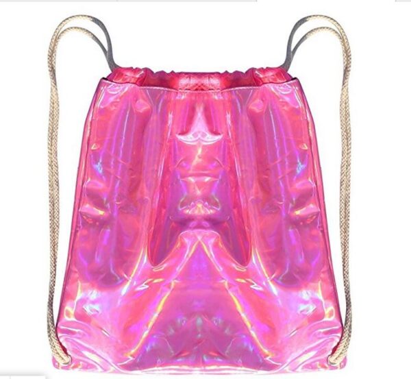 Stylish Hologram Lady Bag Fashionable Laser PU Drawstring Backpack-Cosmetic Cases - صورة 5