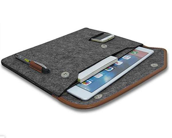 Premium Natural Wool Felt Tablet Sleeve 3-4 mm Thick Laptop Bag & Cover for 13" Devices Natural Premium Product Category - 画像 2