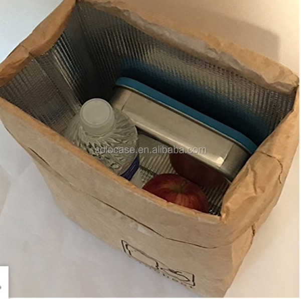 Large Reusable Brown Paper Cooler Bag Sack for Men for Lunches - 画像 3