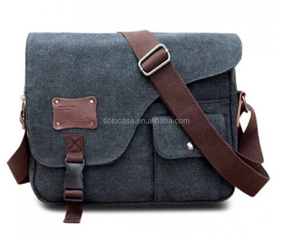 Women's 12-17.3 Inch Water-Resistant Canvas Laptop Shoulder Bag Computer Messenger Bag