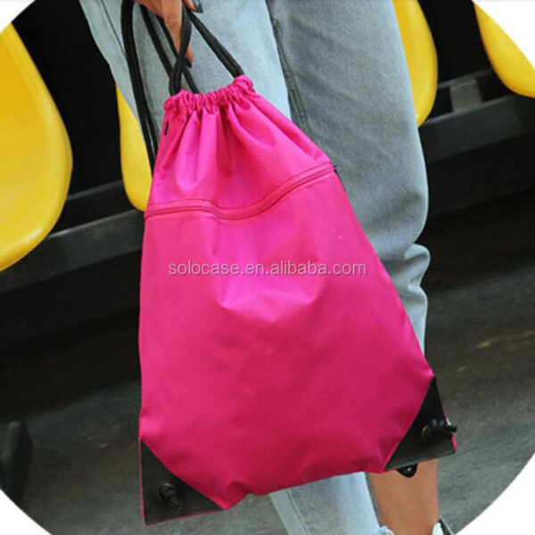 Vegan Friendly Women/Men's Drawstring Sport Gym Backpack Duffel Bag for Gym Use - 画像 2