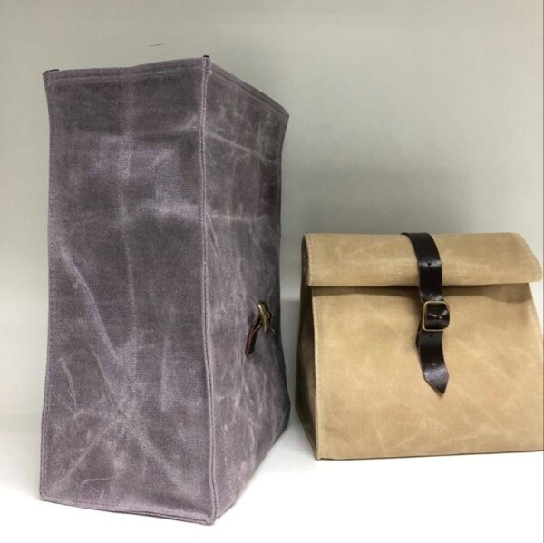 Fashionable Waxed Canvas Cooler Bags for Lunch Storage - Image 5