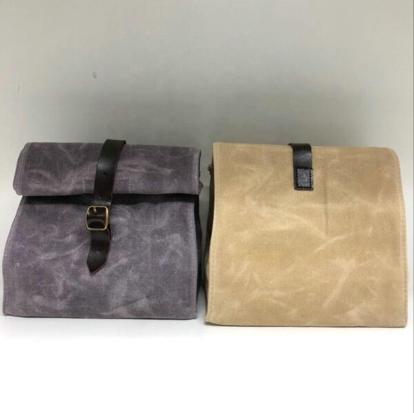 Fashionable Waxed Canvas Cooler Bags for Lunch Storage - Image 6