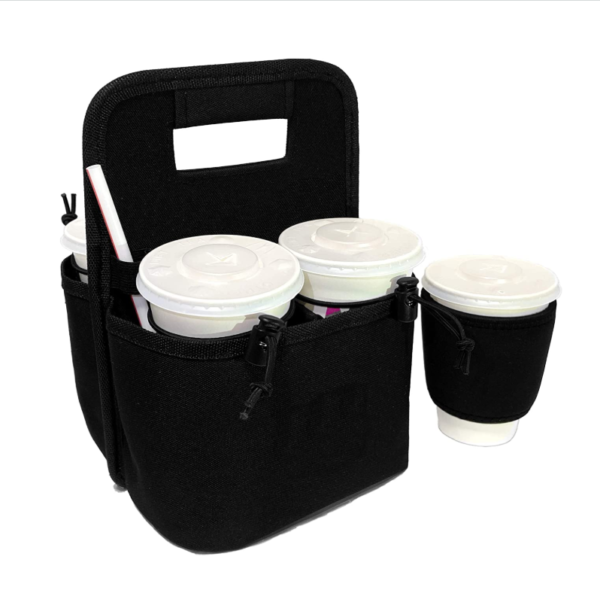 4 Cup Collapsible Cooler Tote Bag with Organizer Pockets for Food Delivery - Bild 6
