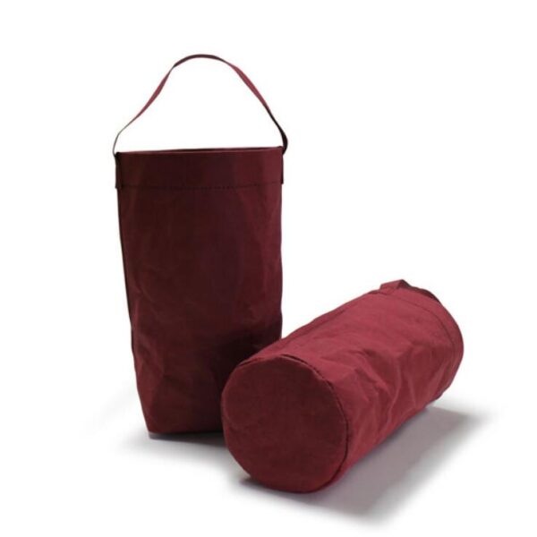 Single Bottle Wine Cooler Bag Washable Kraft Paper with Handle Eco-Friendly and Reusable - 画像 4
