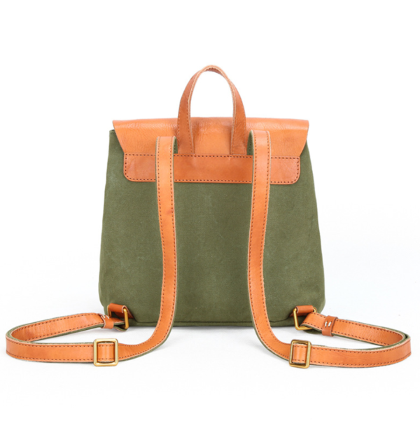 Vintage Canvas and Genuine Leather Women's Backpack Stylish Travel Rucksack - 영상 6