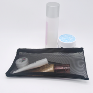 Travel-friendly Black Nylon Mesh Makeup Bag Cosmetic Brushes Case