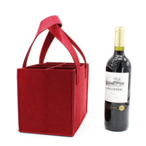 Reusable 6-Bottle Wine Carrier Cooler Bags with Dividers Felt Wine Tote for Convenient Storage