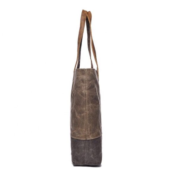 Women's Waxedproof Waxed Canvas Market Tote Bag Stylish Eco-Friendly Shopping accessory - 画像 4