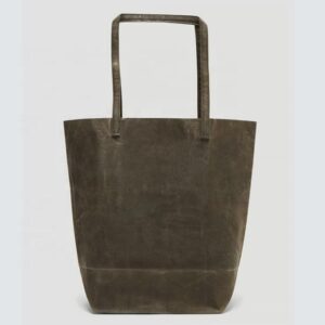 Women's Large Waxed Canvas and Denim Cabas Tote Bag