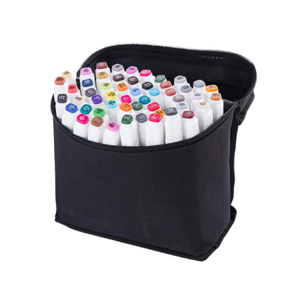 Polyester Zippered Pencil Case for 80 Markers Special Purpose Stationary Storage Bag - 画像 3