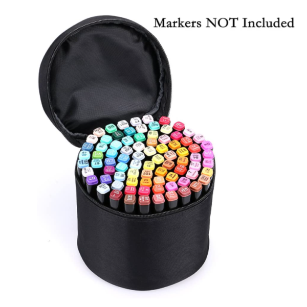 Polyester Zippered Pencil Case for 80 Markers Special Purpose Stationary Storage Bag - 画像 5